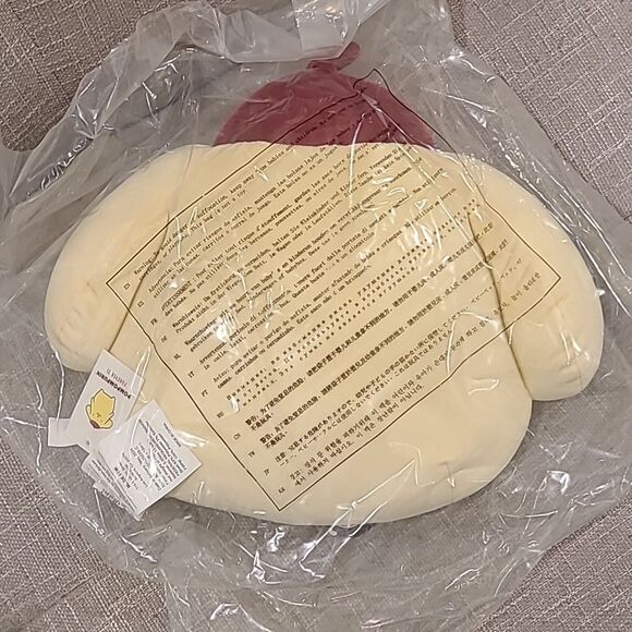 Pompompurin NWT Sanrio Kawaii Yellow Plush Pillow Flat Yellow Character Decor - Picture 3 of 5